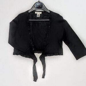 White House Black Market Black Shrug/cardigan in black with sequence, size M